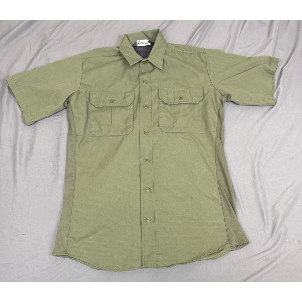 Vertx Mens Tactical Ripstop Short Sleeve Shirt Olive Green Vented Large‎ - Picture 7 of 15